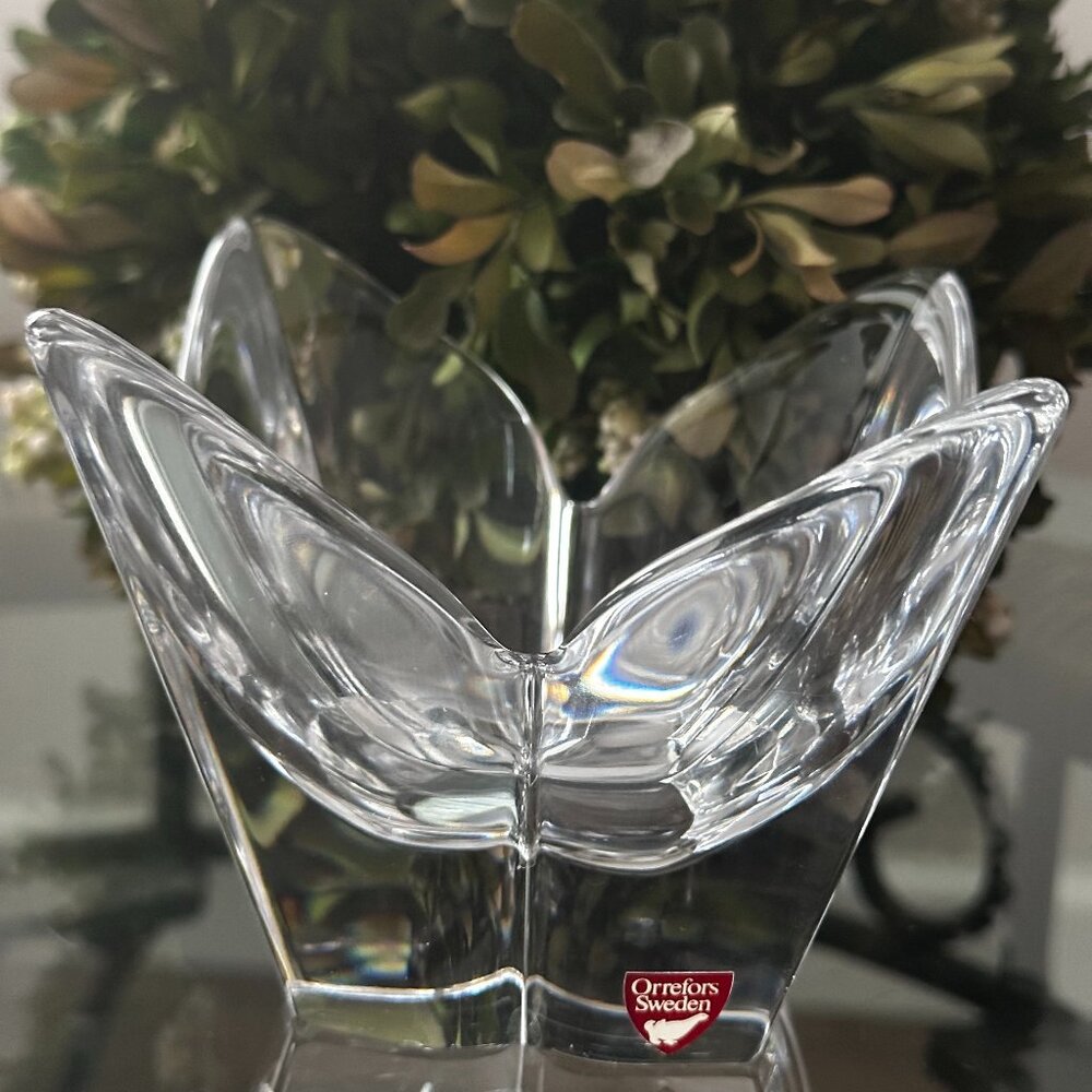Sweden Crystal Tulip Decorative small Bowl/Candleholder/Trinket Bowl by Orrefors